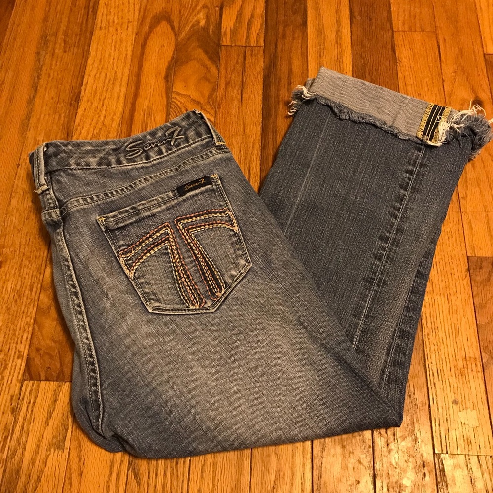 Seven7 Women’s Denim Jeans Sz 8 Custom Cut Cropped
